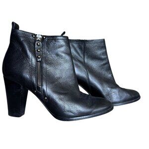 Polo Ralph Lauren Black Leather Ankle heel Boots womens Size 40 US 10